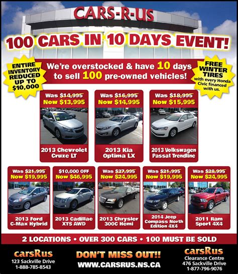 cars r us clearance center.